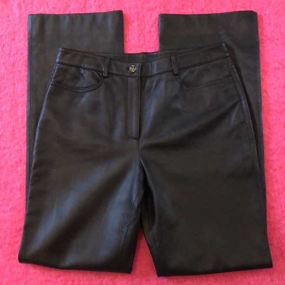 Etcetera Supple Leather high waist classic jean pocket style wide pants. - Picture 2 of 13